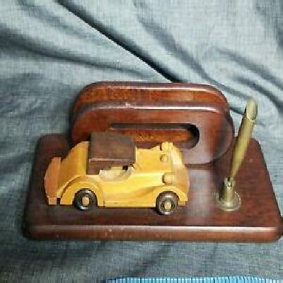 Car Shape Wooden Table Pen Stand
