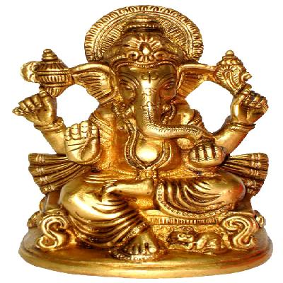 Golden Ganesh Statute