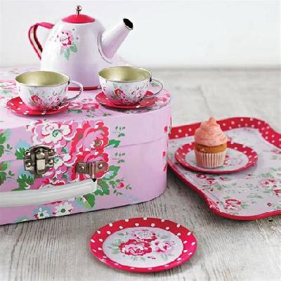 Rose Flower Printed Tea Set