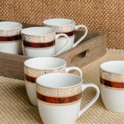 White Printed Crockery Set
