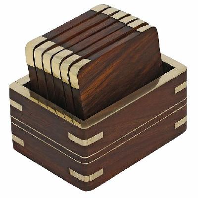 Ashirwad Tea Coasters Set with Stand