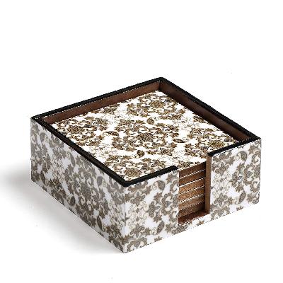 Brown Tea Coasters Set with stand