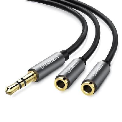 3.5 mm Audio Stereo U Splitter Cable, Male to 2 Port Female For Earphone, Adapter For Smartphone