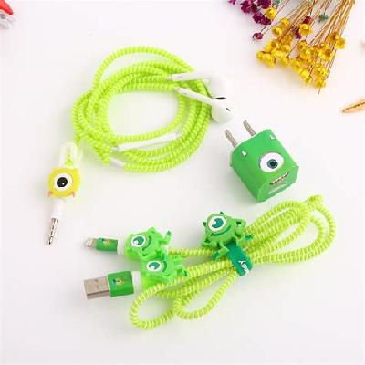 Cute Cartoon Cable Organizer Earphone Spiral Wire Protector