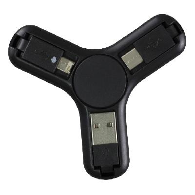 3 In 1 Data Cable With Spinner