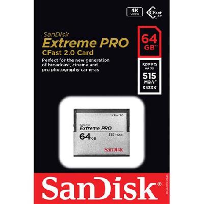 Sandisk 64gb Extreme Pro Cfast 2.0 Memory Card