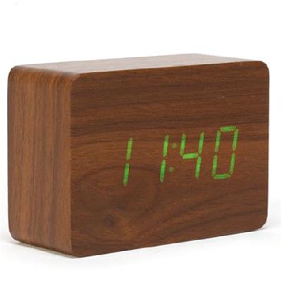 Wooden Table Top With Digital Led Clock
