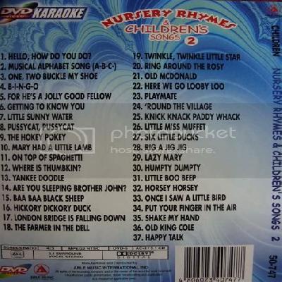 DVD Nursery Rhymes With Karaoke Vol-2 English