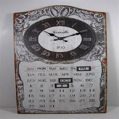 Promotional Metal Calendar With Clock