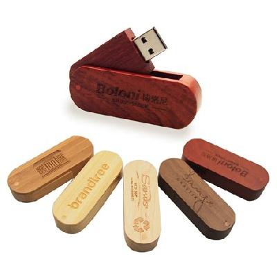 Wooden Swivel Pen Drive