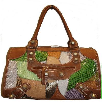 Printed Leatherette Shopping Bag