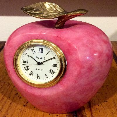 Apple Wooden Table Top Clock