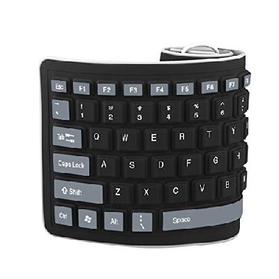 Black Foldable Silicon Rubber Keyboard