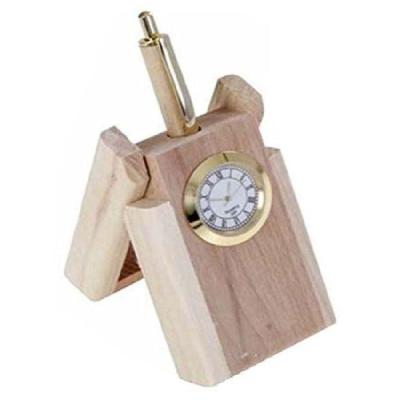 Square Pen Stand Table Top Clock