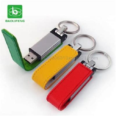 Customized Key Ring Leather USB Pen Drive