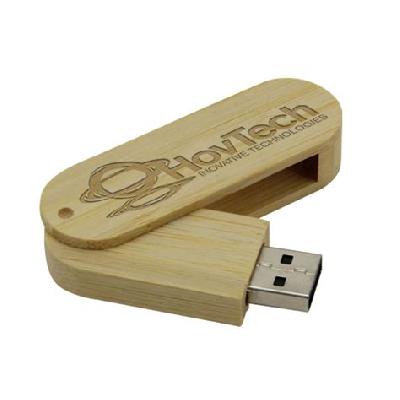 Customized Wooden Swivel Pen Drive