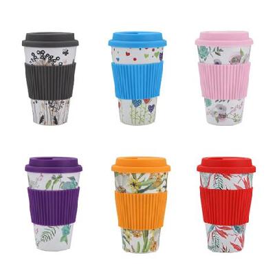 Bamboo Fibre Cups With Silicon Lid And Band