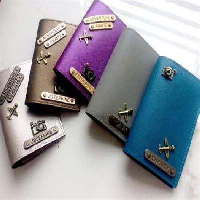 Personalized Passport Covers with Name Tag and Charms