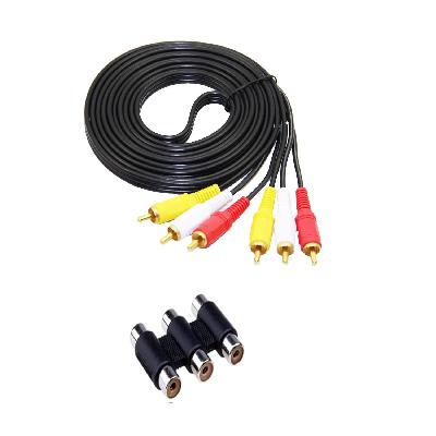 3RCA to 3RCA Female Joiner Coupler Extender Adapter
