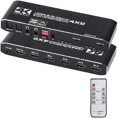 HDMI Matrix 4x2 Hifi Switcher Splitter 4 Input 2 Output
