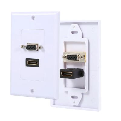 Wall Plate Coupler Socket 1 x HDMI 1 x VGA 3 x RCA AV