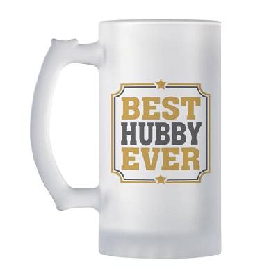 Customised Frosted Glass Beer Mug