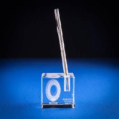 Promotional Metal AND Crystal Table Top Pen Stand