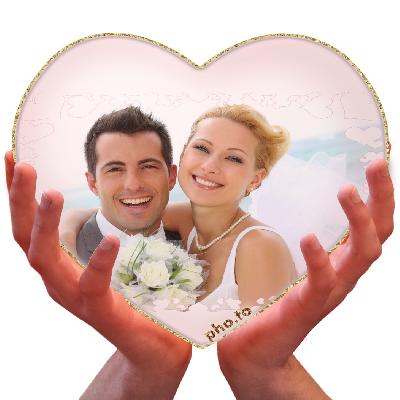 Rotating Heart Shape Dual Photo Frame