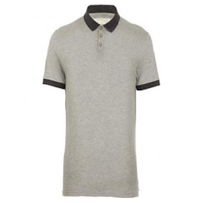 Grey Color Collar T Shirt