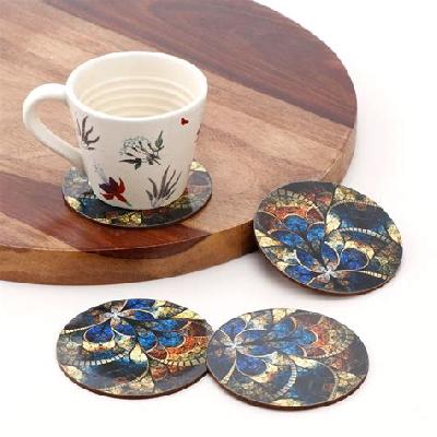 MDF Wooden Coaster Square Set Of Four Pcs