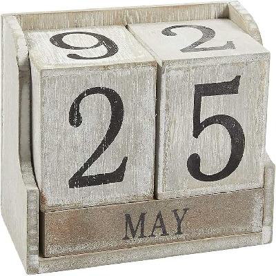 Wooden Table Top Calendar