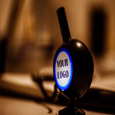 Fuzo Quill Desktop Promotional Pen With Light Up Logo Stand