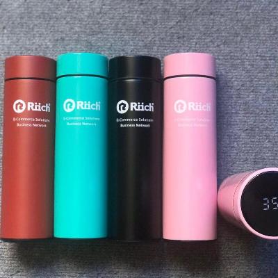 Smart Vacuum Insulated Water Bottle With Led Temperature Display 500 Ml Flask