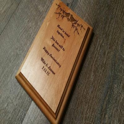Engraved Wooden Plaque