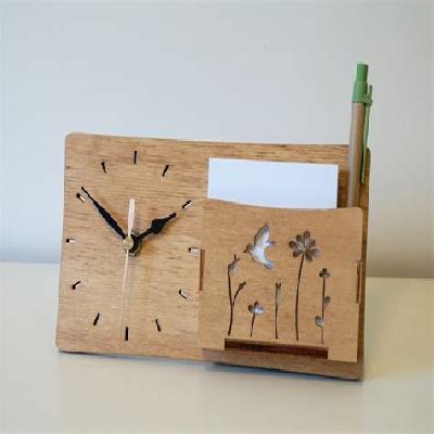 Wooden Table Clock With Calendar