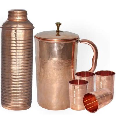 Copper Bottle And Mug Set
