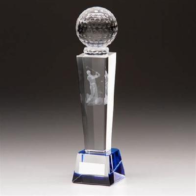 Golf Ball Crystal Trophy
