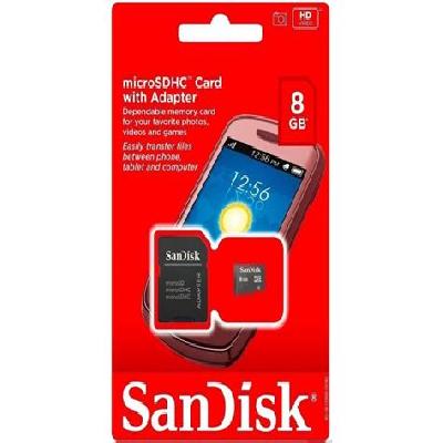 8GB SanDisk Micro SDHC Flash Memory Card