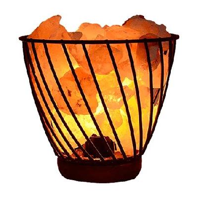 Love Birds HImalayan Salt Basket Table Decor Lamp
