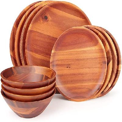 Wooden Dinner Plate Set