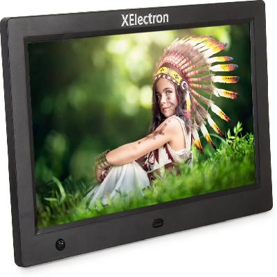 XElectron 10-Inch Fully Functional LED LCD BIS Certified Wooden Digital Photo Frame With One Year W