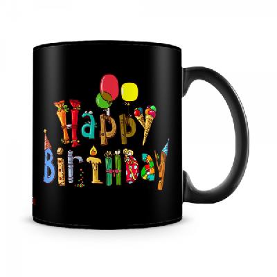Complete Black Happy Birthday Mug