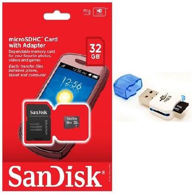SanDisk 32GB Micro SDHC Memory Card With Adapter