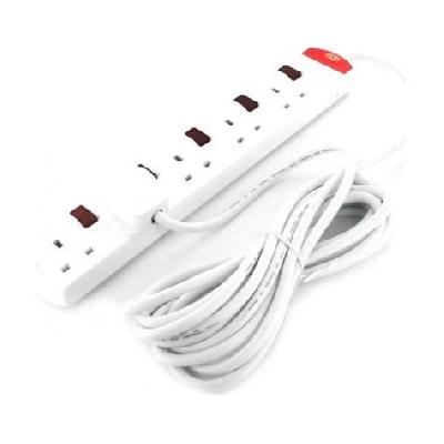 Cablet 5 Way 5 Universal Socket Extension Board with 1.8m Cable Length