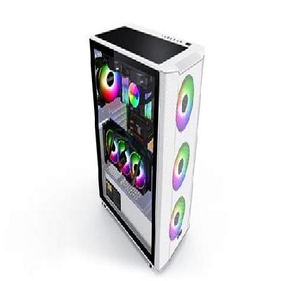 PCCOOLER Diamond Ma200 Gaming Cabinet With Tempered Glass Side Panel And Dust Filters - White