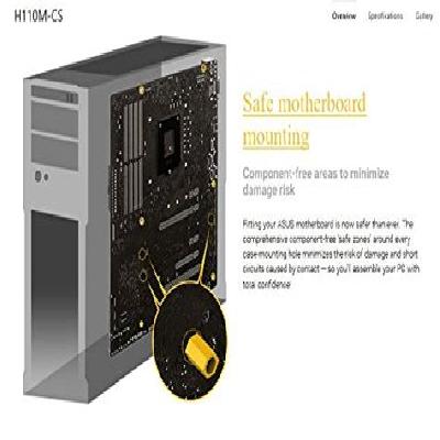 Asus H110M-CS Desktop Motherboard 5X Protection II LGA1151 DDR4 2133 D-Sub USB 3.0 Sata 6Gbs