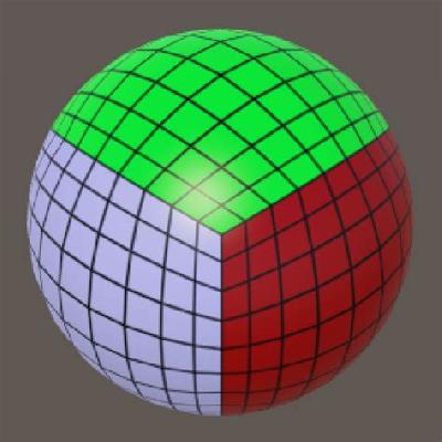 Combination of cube and sphere
