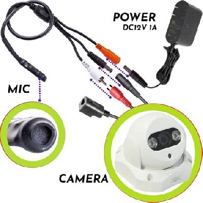 CCTV Mic Microphone Sound CCTV Sound Pick-up For Camera (Pack of 4)