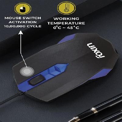 Foxin Smart-Blue Wired Optical Mouse (Blue)