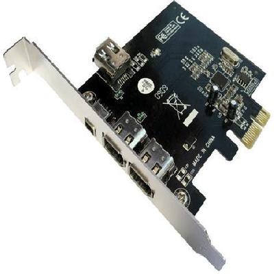 3 Port PCI Express Firewire 400 PCIe Card with VIA C      hipset VT6307